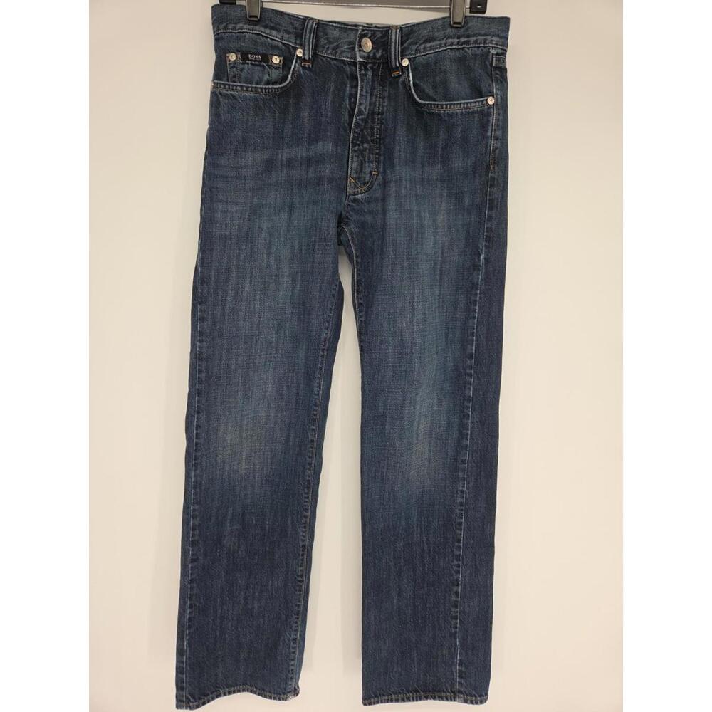 Hugo Boss Jeans Mens 31x32 Blue Denim Straight Leg Stretch Actual 33x31‎